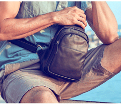 Leather Mens Cool Sling Bag Crossbody Bag Chest Bag for men - imessengerbags