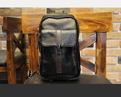 Leather Mens Cool Sling Bag Crossbody Bag Chest Bag for men