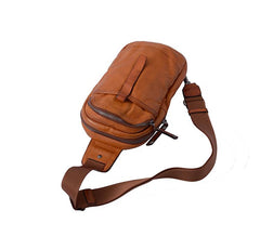 Leather Mens Cool Sling Bag Crossbody Bag Chest Bag for men - imessengerbags