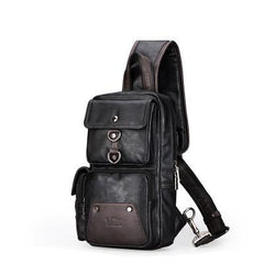 Leather Mens Cool Sling Bag Crossbody Bag Chest Bag for men