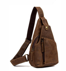 Leather Mens Cool Sling Bag Crossbody Bag Chest Bag for men