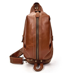 Leather Mens Cool Sling Bag Crossbody Bag Chest Bag for men
