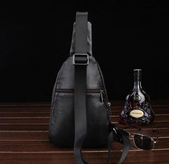 Leather Mens Cool Sling Bag Crossbody Bag Chest Bag for men