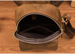 Leather Mens Cool Sling Bag Crossbody Bag Chest Bag for men - imessengerbags