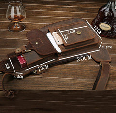 Leather Mens Cool Sling Bag Crossbody Bag Chest Bag for men - imessengerbags