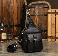 Leather Mens Cool Sling Bag Crossbody Bag Chest Bag for men - imessengerbags