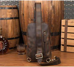 Leather Mens Cool Sling Bag Crossbody Bag Chest Bag for men - imessengerbags