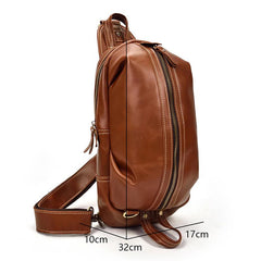 Leather Mens Cool Sling Bag Crossbody Bag Chest Bag for men