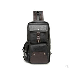 Leather Mens Cool Sling Bag Crossbody Bag Chest Bag for men
