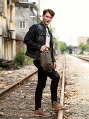 Leather Mens Cool Sling Bag Crossbody Bag Chest Bag for men - imessengerbags