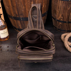 Leather Mens Cool Sling Bag Crossbody Bag Chest Bag for men - imessengerbags