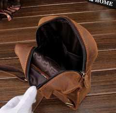Leather Mens Cool Sling Bag Crossbody Bag Chest Bag for men - imessengerbags