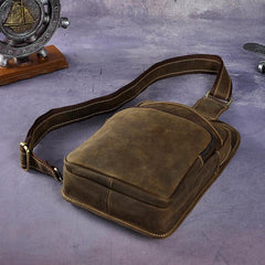 Leather Mens Cool Sling Bag Crossbody Bag Chest Bag for men