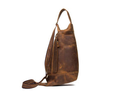 Leather Mens Cool Sling Bag Crossbody Bag Chest Bag for men - imessengerbags