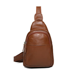 Leather Mens Cool Sling Bag Crossbody Bag Chest Bag for men - imessengerbags