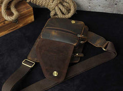 Leather Mens Cool Sling Bag Crossbody Bag Chest Bag for men - imessengerbags