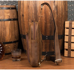 Leather Mens Cool Sling Bag Crossbody Bag Chest Bag for men - imessengerbags
