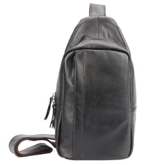 Leather Mens Cool Sling Bag Crossbody Bag Chest Bag for men