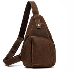 Leather Mens Cool Sling Bag Crossbody Bag Chest Bag for men