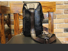 Leather Mens Cool Sling Bag Crossbody Bag Chest Bag for men