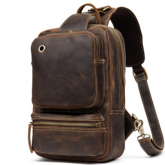 Leather Mens Cool Sling Bag Crossbody Bag Chest Bag for men