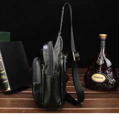 Leather Mens Cool Sling Bag Crossbody Bag Chest Bag for men