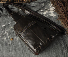 Leather Mens Cool Sling Bag Crossbody Bag Chest Bag for men