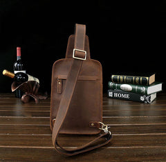Leather Mens Cool Sling Bag Crossbody Bag Chest Bag for men - imessengerbags