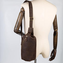 Leather Mens Cool Sling Bag Crossbody Bag Chest Bag for men - imessengerbags