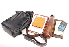 Leather Mens Cool Sling Bag Crossbody Bag Chest Bag for men