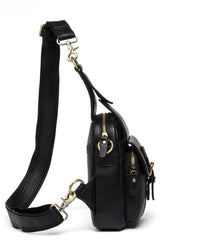 Leather Mens Cool Sling Bag Crossbody Bag Chest Bag for men - imessengerbags