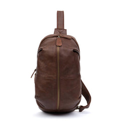 Leather Mens Cool Sling Bag Crossbody Bag Chest Bag for men - imessengerbags