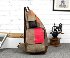 Leather Mens Cool Sling Bag Crossbody Bag Chest Bag for men