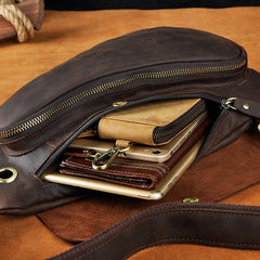 Leather Mens Cool Sling Bag Crossbody Bag Chest Bag for men - imessengerbags