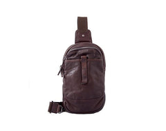 Leather Mens Cool Sling Bag Crossbody Bag Chest Bag for men - imessengerbags