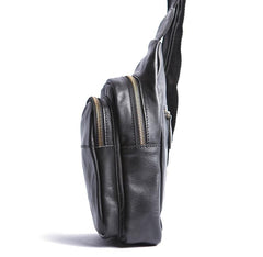 Leather Mens Cool Sling Bag Crossbody Bag Chest Bag for men - imessengerbags