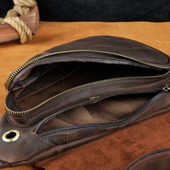 Leather Mens Cool Sling Bag Crossbody Bag Chest Bag for men - imessengerbags