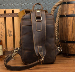 Leather Mens Cool Sling Bag Crossbody Bag Chest Bag for men