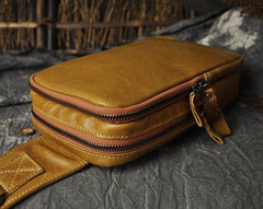 Leather Mens Cool Sling Bag Crossbody Bag Chest Bag for men