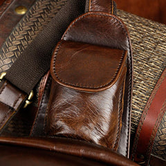 Leather Mens Cool Sling Bag Crossbody Bag Chest Bag for men