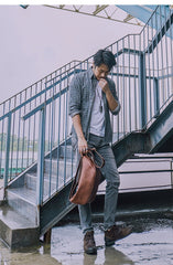 Leather Mens Cool Sling Bag Crossbody Bag Chest Bag for men