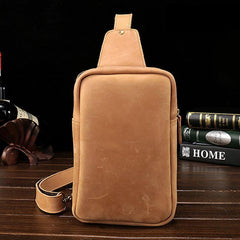 Leather Mens Cool Sling Bag Crossbody Bag Chest Bag for men - imessengerbags