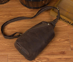 Leather Mens Cool Sling Bag Crossbody Bag Chest Bag for men - imessengerbags