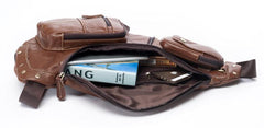 Leather Mens Cool Sling Bag Crossbody Bag Chest Bag for men
