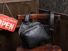 Leather Mens Cool Sling Bag Crossbody Bag Chest Bag for men