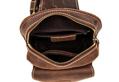 Leather Mens Cool Sling Bag Crossbody Bag Chest Bag for men - imessengerbags
