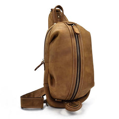 Leather Mens Cool Sling Bag Crossbody Bag Chest Bag for men