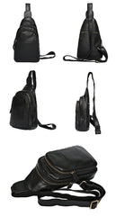 Leather Mens Cool Sling Bag Crossbody Bag Chest Bag for men - imessengerbags