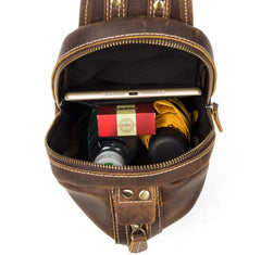 Leather Mens Cool Sling Bag Crossbody Bag Chest Bag for men - imessengerbags