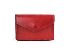 Leather Mens Envelope Front Pocket Wallet Card Wallet Cool Small Change Wallet for Men